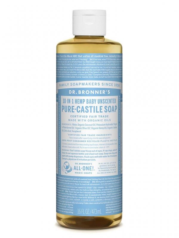 Dr Bronner Pure Castile Liquid Soap Baby Mild Unscented