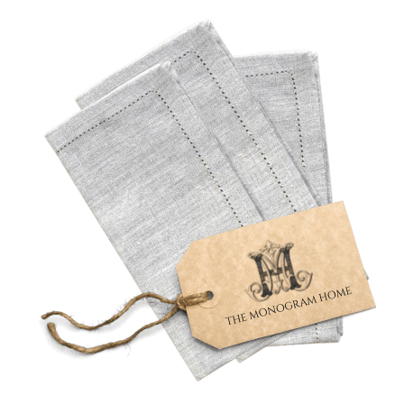 The Monogram Home - Napkin in Natural or Whit