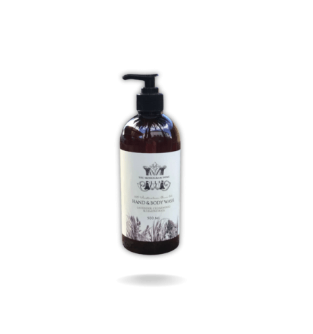 Elevate your daily cleansing routine with The Monogram Home's Hand and Body Wash, a special blend crafted with all-natural ingredients sourced locally. Immerse yourself in the harmonious fusion of Lavender, Cedarwood, and Lemongrass, carefully curated to cleanse, refresh, and invigorate. Our formula, enriched with 100% Australian Olive oil, ensures a nourishing and indulgent experience. Embrace the purity of nature with this 500 ml bottle of liquid luxury.